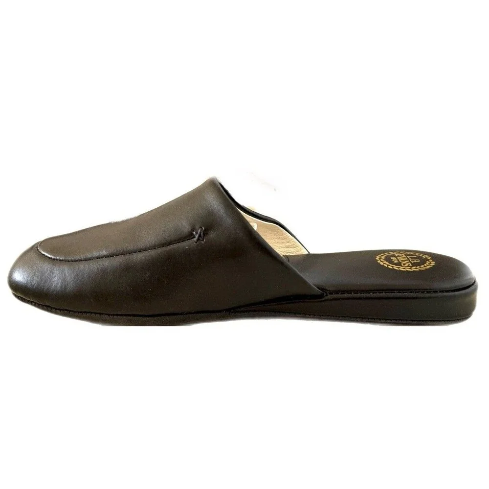 L.B. Evans 1804 Duke Black Slip On Padded Leather Slippers Men’s Size 10.5M